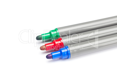 a colorful office markers isolated on white