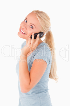 Cute woman on a phone