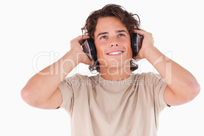 Smiling man with headphones