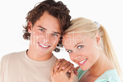 Close up of a happy couple posing