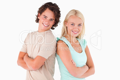 Smiling couple looking into the camera