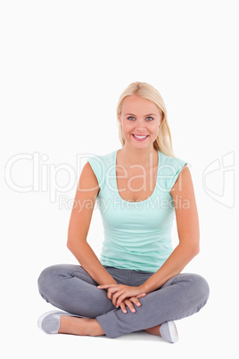 Smiling woman sitting Smiling woman sitting