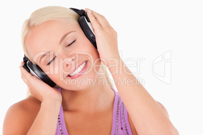 Relaxed woman listening to music