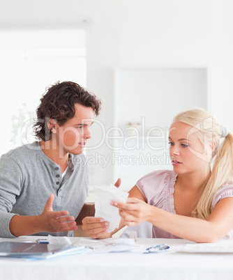 Couple doing their accounts