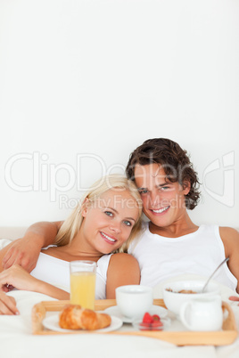 Portrait of a couple having breakfast