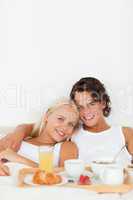 Portrait of a couple having breakfast