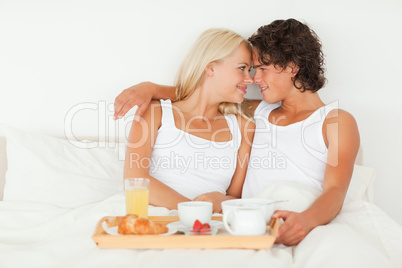 In love couple having breakfast