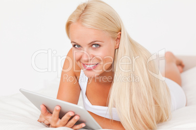 Woman with a tablet computer