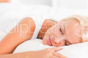 Close up of a lovely woman sleeping