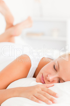 Portrait of a lovely woman sleeping