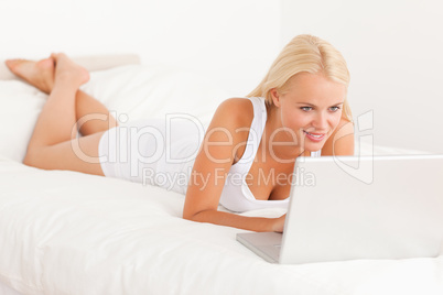 Woman using a laptop