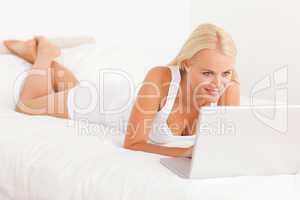 Woman using a laptop