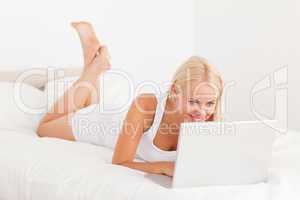 Beautiful woman using a laptop