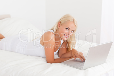 Cute woman with a laptop