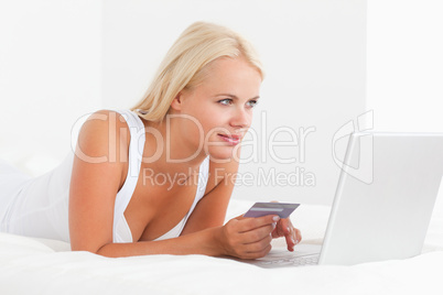 Woman shopping online