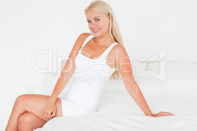 Blonde woman posing