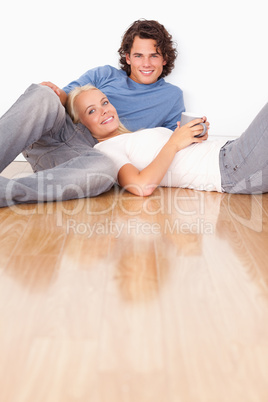 Portrait of a young couple sitting together