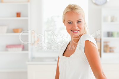 Smiling woman posing