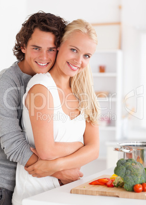 Portrait of a young couple posing