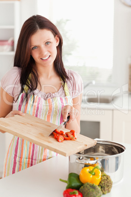 A woman cooking