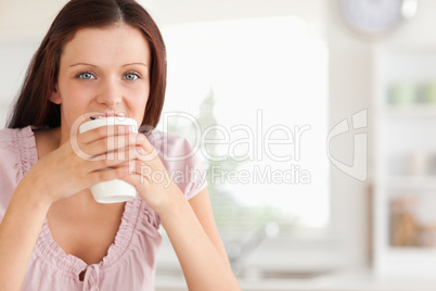 Woman drinking coffee