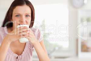 Woman drinking coffee