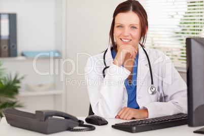 Kind female doctor in office