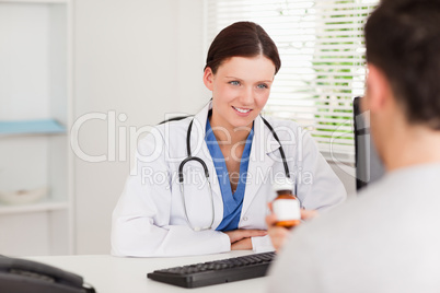 Female doctor and patient in office