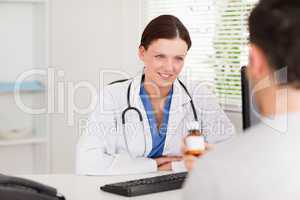 Female doctor and patient in office