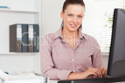 Nice businesswoman in office