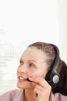 Close up of an operator in office