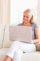 Woman using a laptop