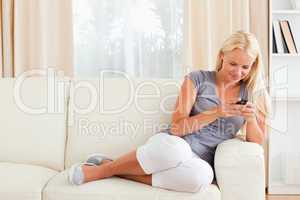 Woman sending text messages