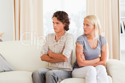 Young couple after an argument