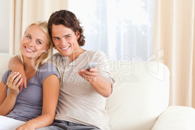 Couple watching TV