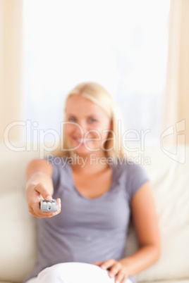 Woman watching television