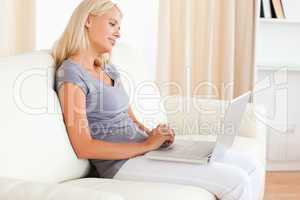 Lovely woman using a laptop