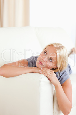 Portrait of a serene woman posing