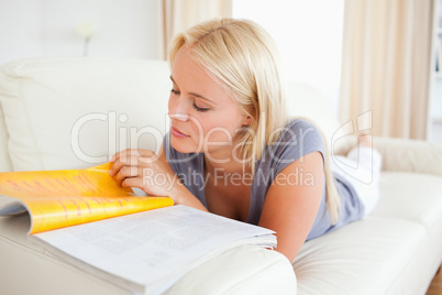 Woman reading a magazine