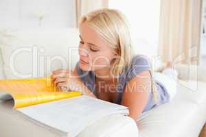 Woman reading a magazine