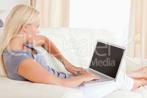 Beautiful woman using a laptop