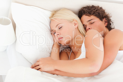 Beautiful couple sleeping