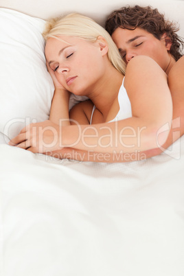 Portrait of a couple sleeping