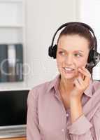 Smiling Young woman with headphones