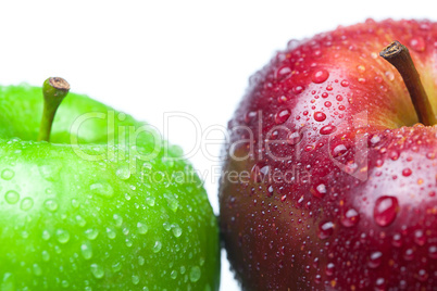 apple with water drops isolated on white