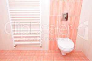 interior bathroom with pink tile in the house