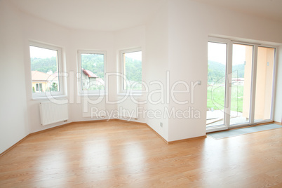 clean white room  interior of a country cottage