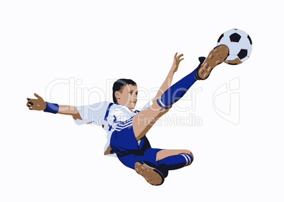 Boy with soccer ball, Footballer (Vector)