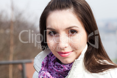 portrait of a beautiful young woman in Prague