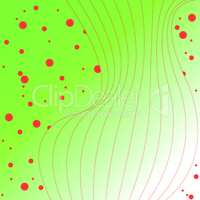 stylized body with red bubbles background